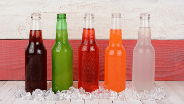 Soda glass bottle